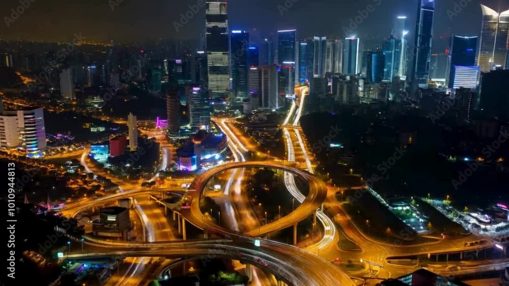 night time illumination flight over kuala lumpur city traffic road junction aerial panorama 4k timelapse malaysia night time illumination flight over kuala lumpur city traffic road junction aerial panorama 4k timelapse malaysia