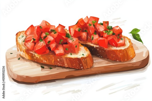 bruschetta with tomato and basil