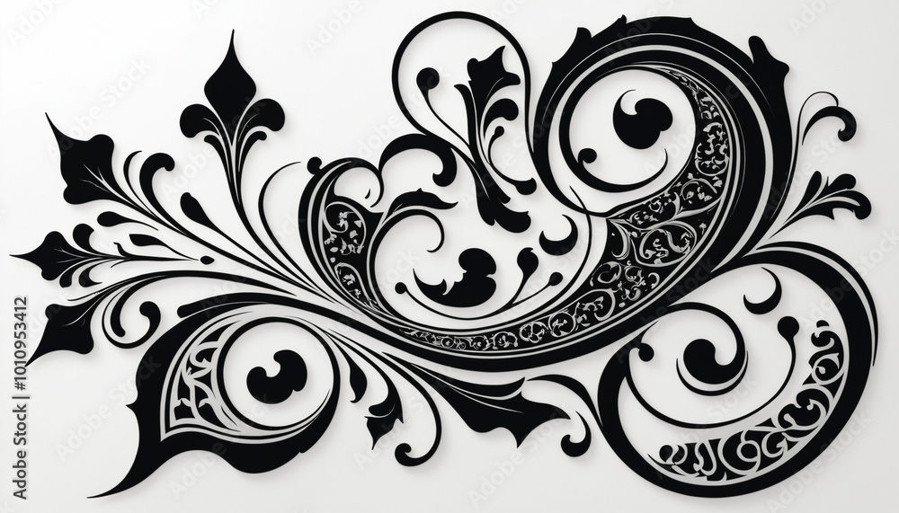 Fototapeta premium Elegant Simple Symbol Black Arabesque Design.