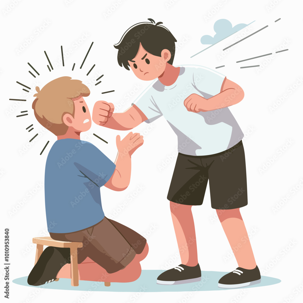 children acting out a fight children acting out a fight