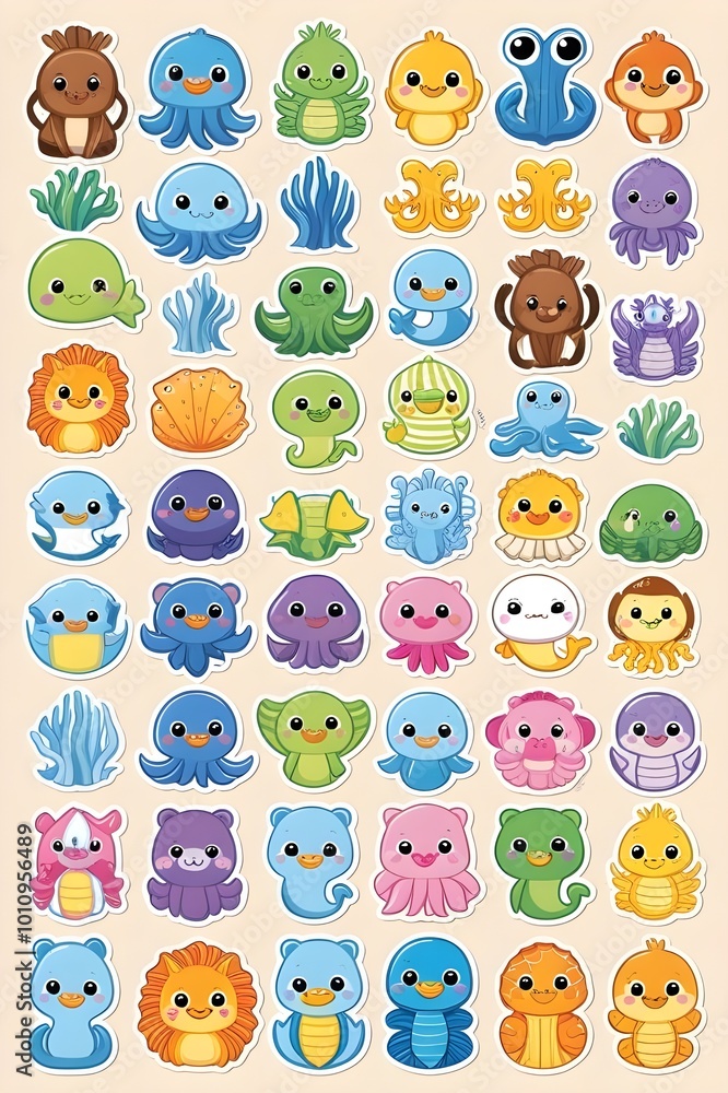 sea animal stickers on a single sheet sea animal stickers on a single sheet