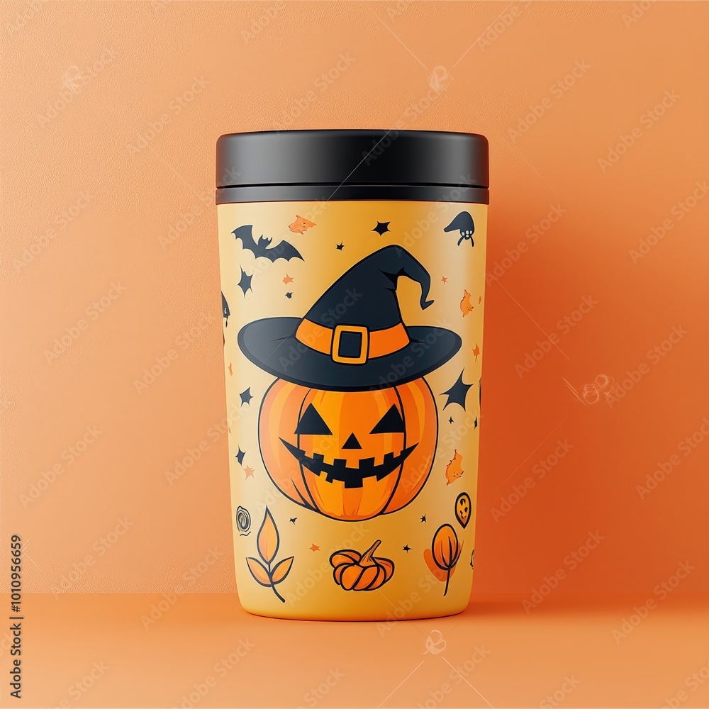 Obraz premium Halloween Pumpkin Cup Design for Seasonal Celebration