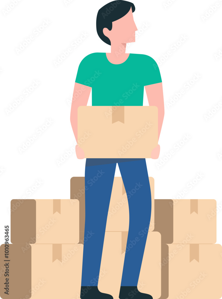 Warehouse Staff Lifting and Stacking Boxes for Shipment. Delivery Staff. Illustration 05 Warehouse Staff Lifting and Stacking Boxes for Shipment. Delivery Staff. Illustration 05