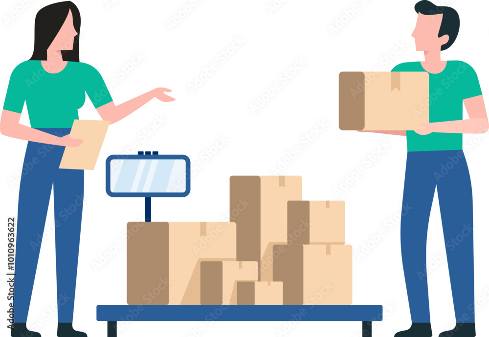 Logistics Staff Checking and Preparing Products for Shipment. Logistics Team Checking Products in Warehouse. Logistics Staff Checking and Preparing Products for Shipment. Logistics Team Checking Products in Warehouse.