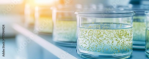 Wallpaper Mural Bacterial growth in nutrient-rich broth, microbial culture, 3D rendering Torontodigital.ca