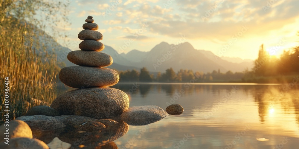 Obraz premium Rocks on Lake
