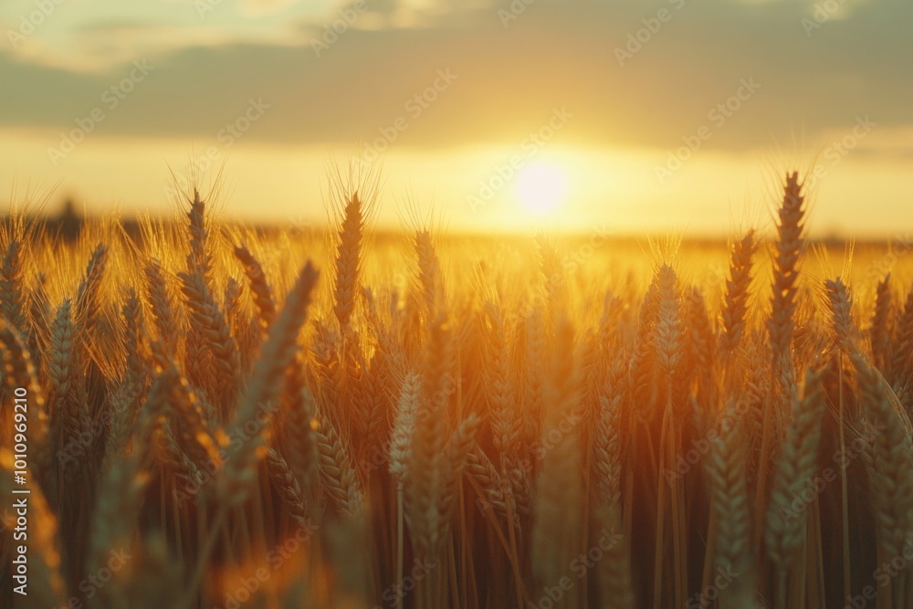 Field of wheat sunset Field of wheat sunset