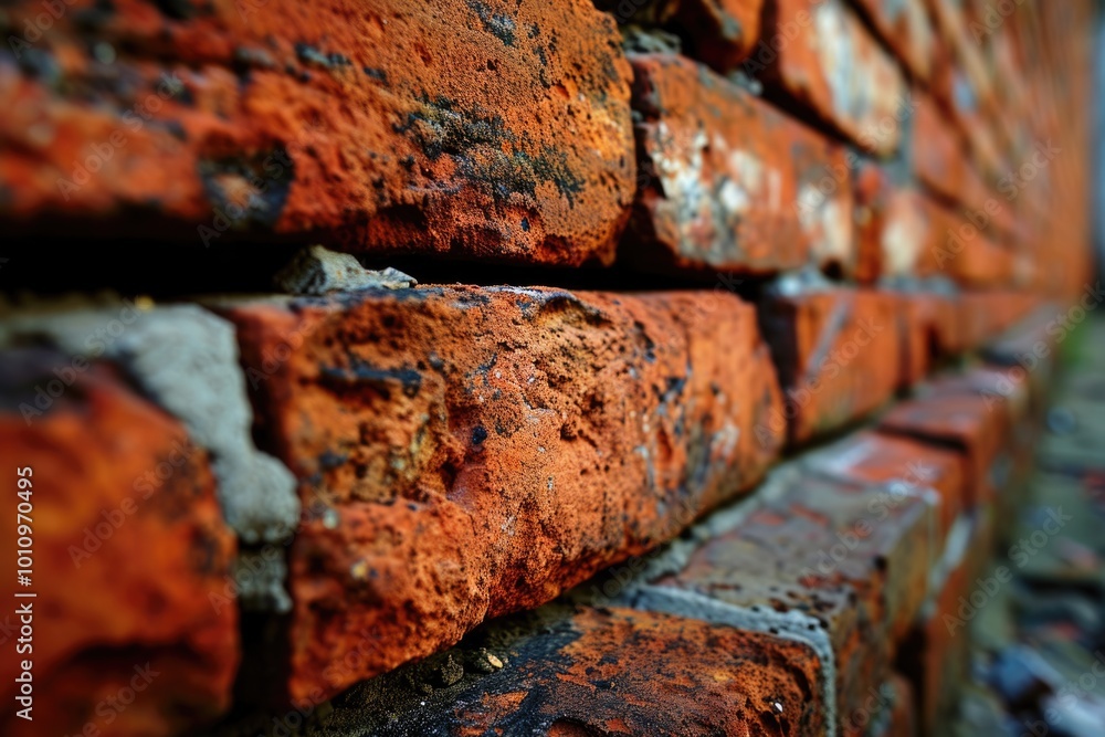 Red Brick Wall Construction - Industrial Stack and Layered Clay Bricks Red Brick Wall Construction - Industrial Stack and Layered Clay Bricks