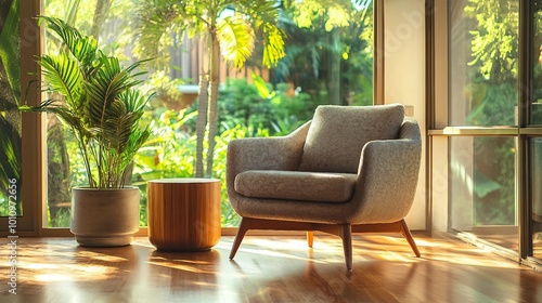 Cozy Living Room with Armchair and Natural Light