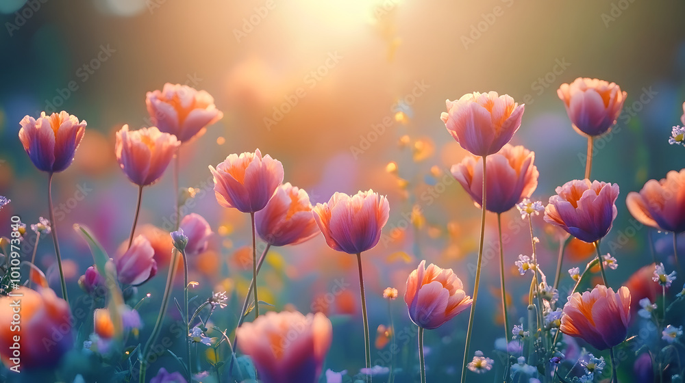 spring summer background with bright beautiful flowers spring summer background with bright beautiful flowers