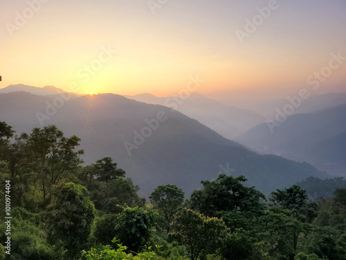 sunrise over the mountains