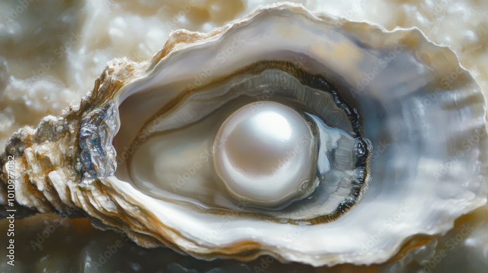 Close-up of an oyster with a pearl inside, capturing the elegance and allure of underwater gems. Close-up of an oyster with a pearl inside, capturing the elegance and allure of underwater gems.
