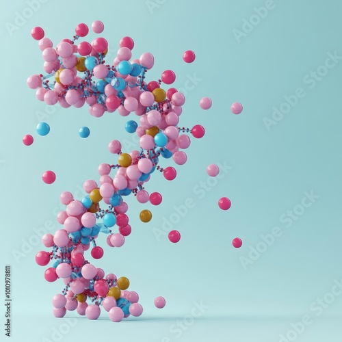 Prokaryotic transformation, uptake of foreign DNA, 3D illustration