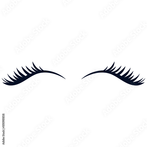 Eyelashes icon vector. Closed eyes illustration sign. Makeup symbol or logo.