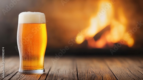 Cold Beer near a Cozy Fireplace