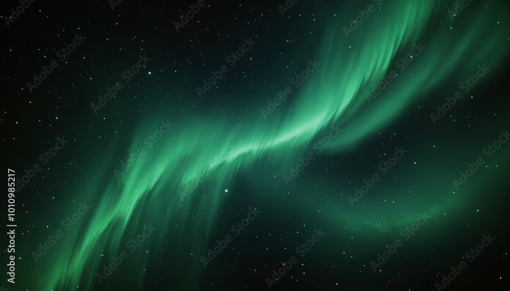 Beautiful aurora in the night sky, alien landscape in the north Beautiful aurora in the night sky, alien landscape in the north