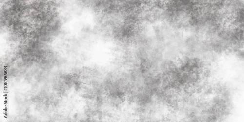 Abstract white and gray isolated cloud cumulus clouds. Gray aquarelle painted realistic fog or mist smoky textured canvas design. White and ash messy wall stucco texture background.	
