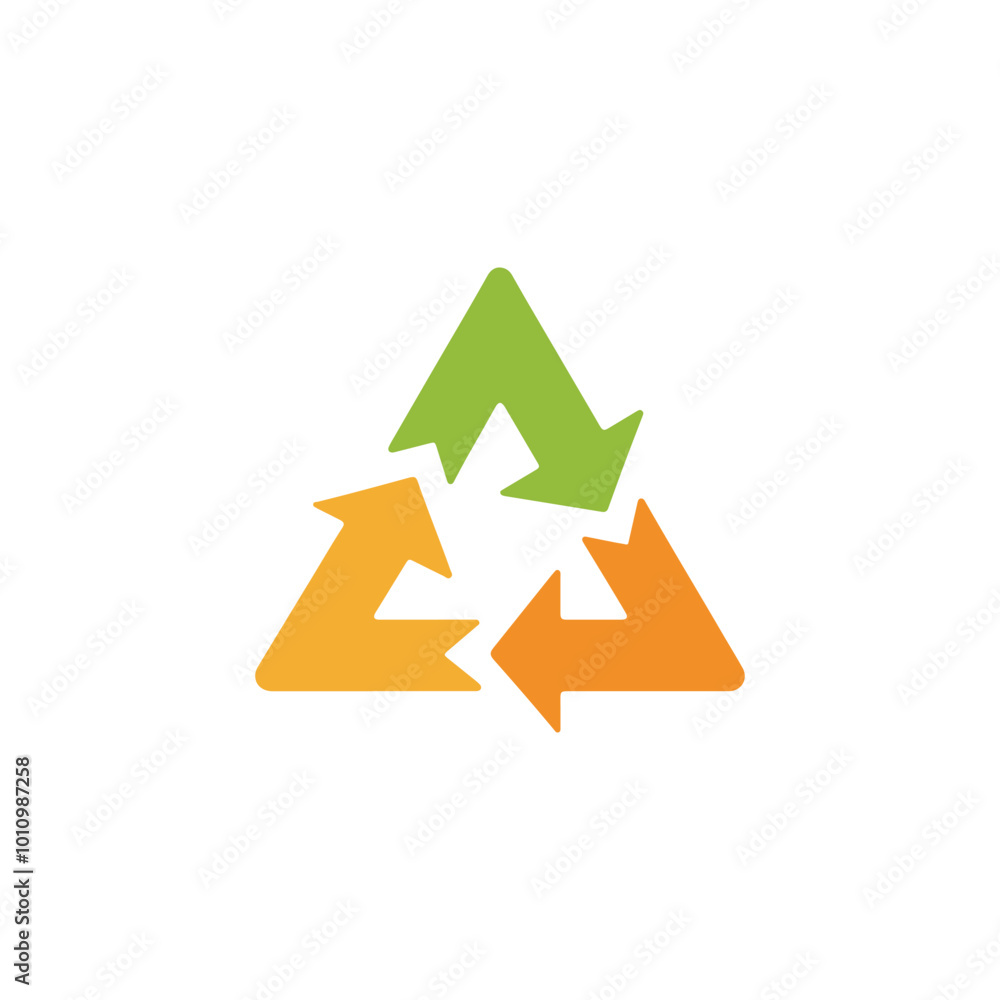 Recycling triangle vector design, Recycling triangle icon Recycling triangle vector design, Recycling triangle icon