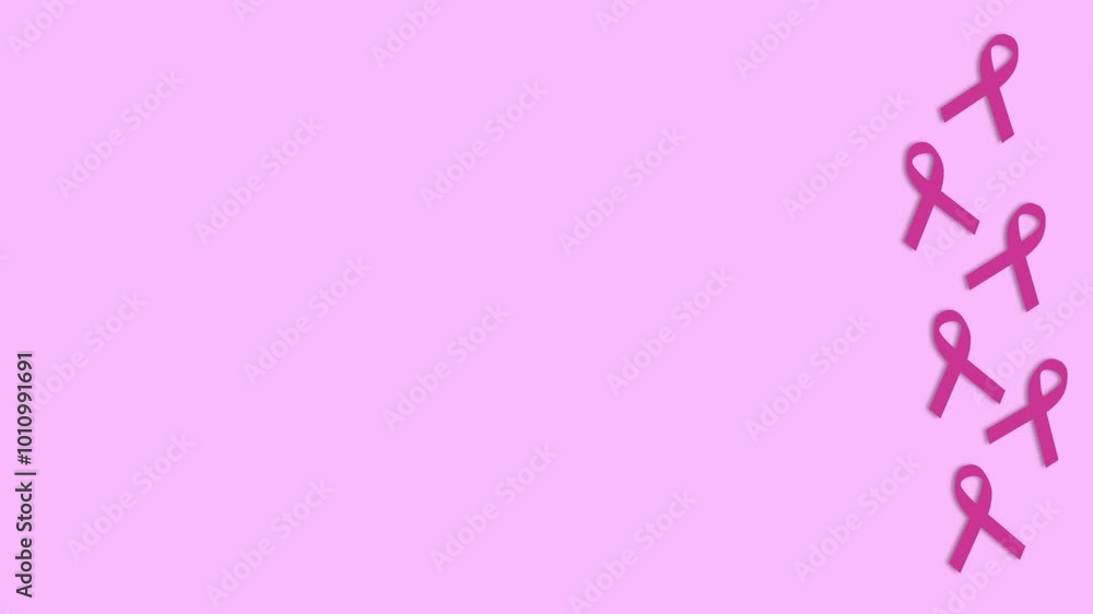 Breast Cancer Awareness Month background animation with copy space and pink ribbon animated Breast Cancer Awareness Month background animation with copy space and pink ribbon animated