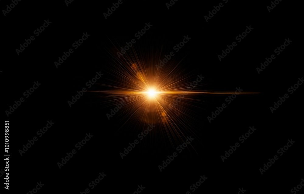 A bright light radiating outward with a golden glow against a black background. A bright light radiating outward with a golden glow against a black background.