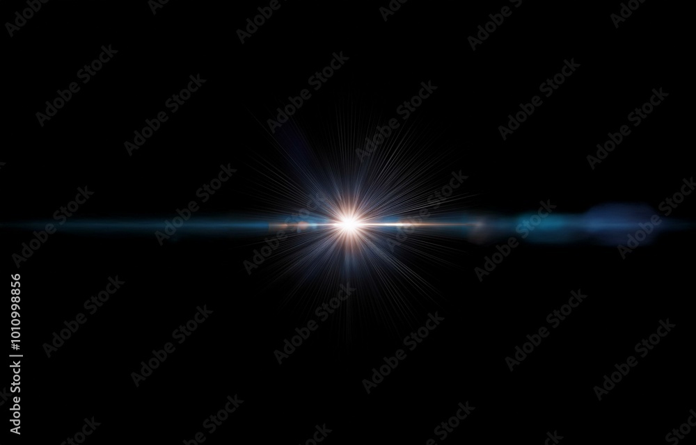 A bright light explodes outwards in a starburst effect, casting blue light across the dark background. A bright light explodes outwards in a starburst effect, casting blue light across the dark background.