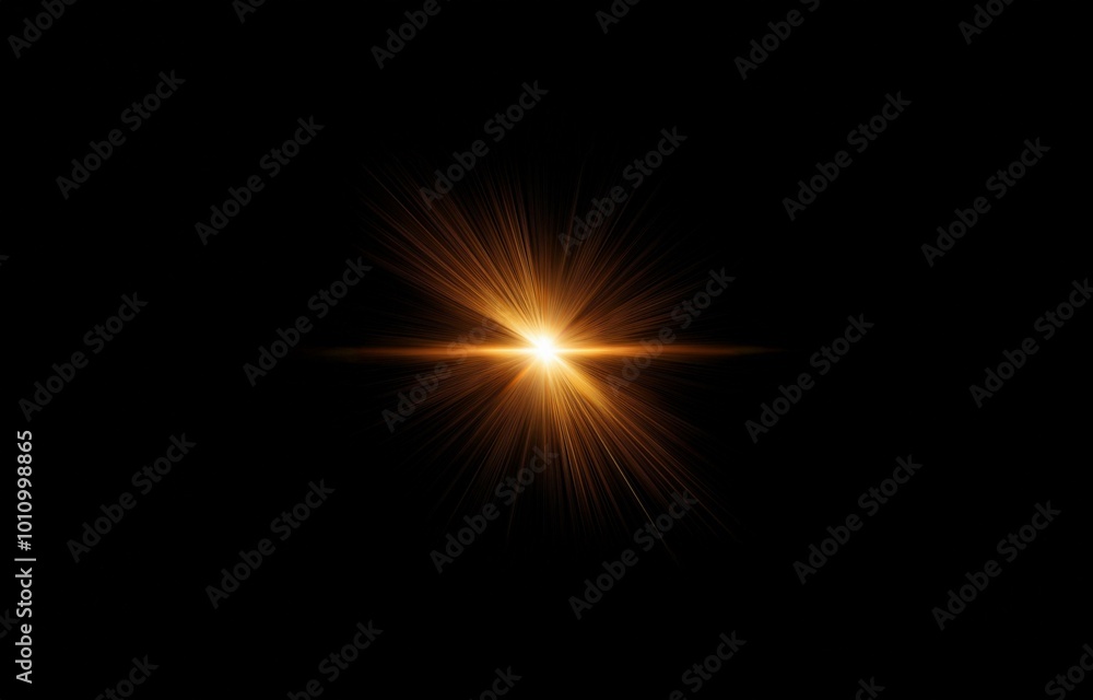 A bright, glowing light source in the center of a black background. A bright, glowing light source in the center of a black background.