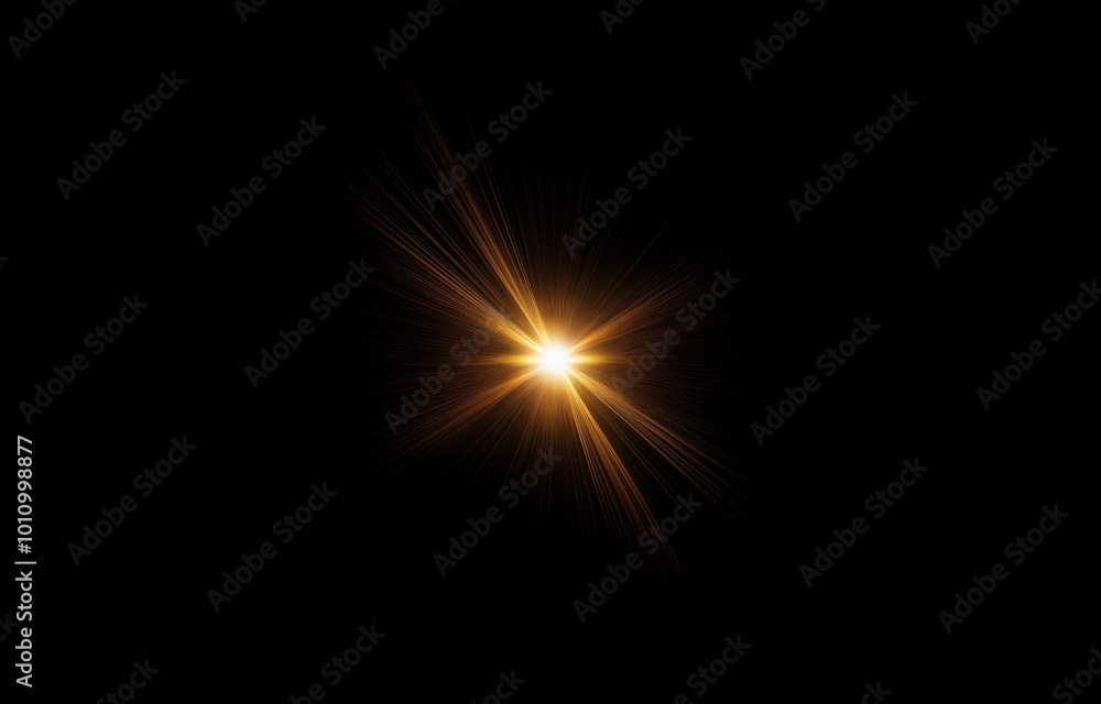A bright golden light explodes from a central point with beams of light emanating outward, against a black background. A bright golden light explodes from a central point with beams of light emanating outward, against a black background.