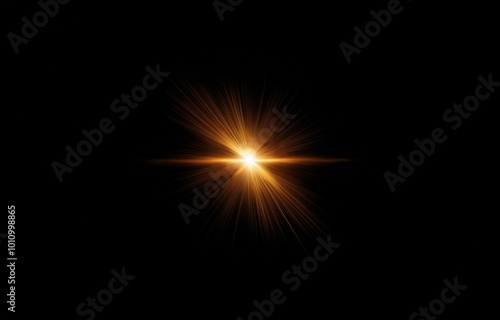 A bright, glowing light source in the center of a black background.