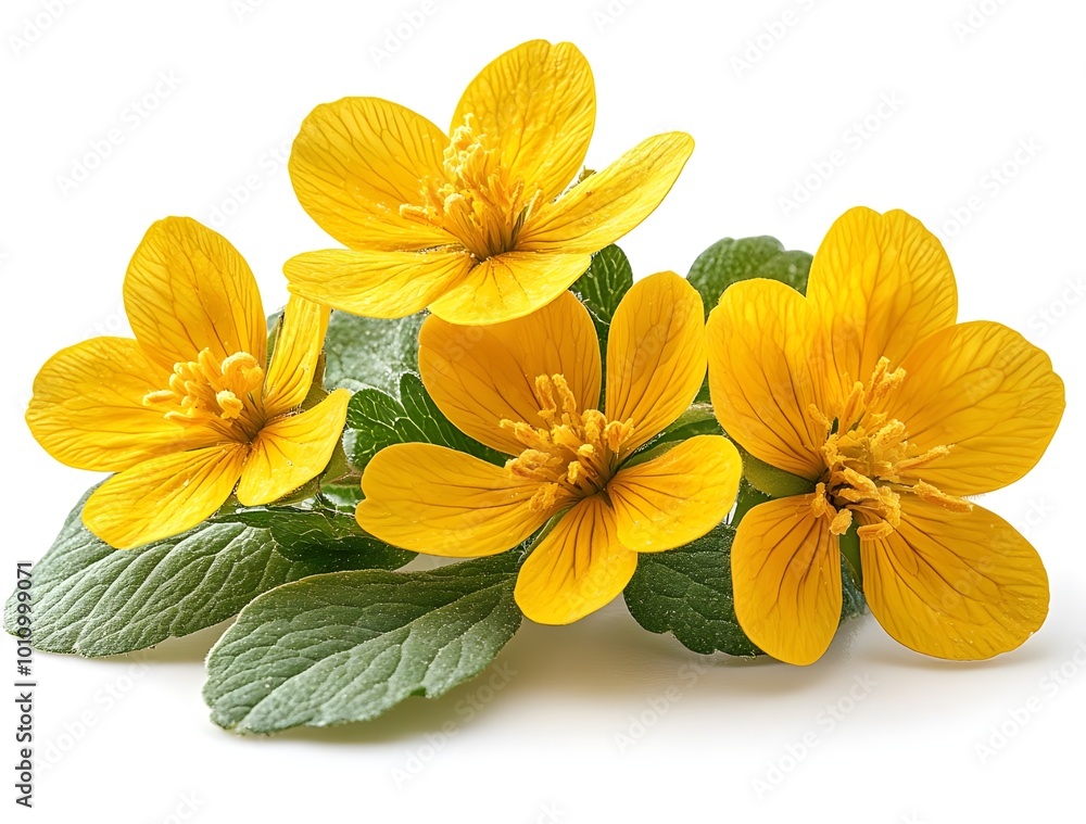 Fototapeta premium a row of yellow flowers