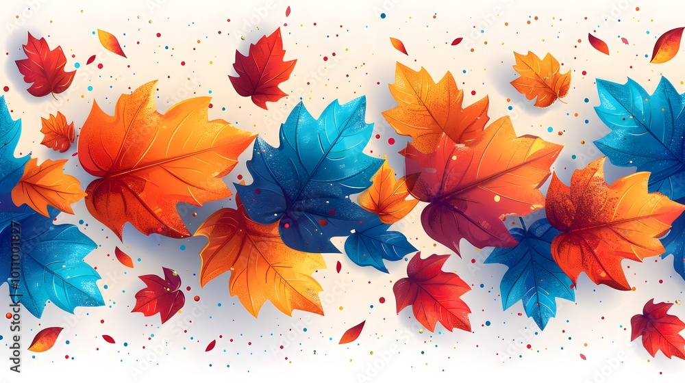 Crisp Fall Foliage: Digital Artwork with Copy Space for Thanksgiving Promotions Crisp Fall Foliage: Digital Artwork with Copy Space for Thanksgiving Promotions