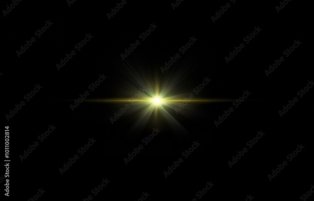 A bright, glowing light source against a dark background. The light appears as a yellow-white star with radiating lines. A bright, glowing light source against a dark background. The light appears as a yellow-white star with radiating lines.