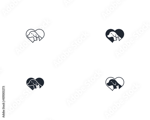 Dog and cat logo design template vector, line of pet logo design suitable for pet shop, store, cafe, business, hotel, veterinary clinic, Domestic animal vector illustration logotype, sign, symbol