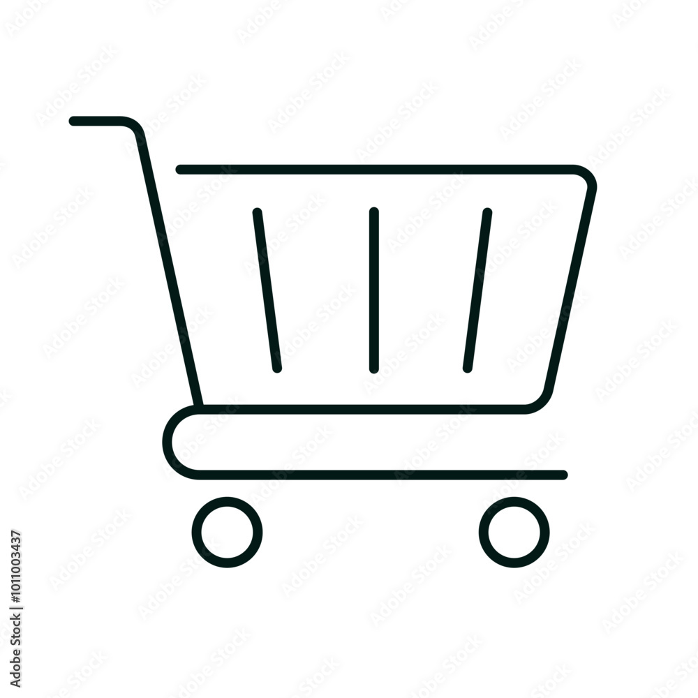 Shopping cart icon line icon. Online shopping, e-commerce or consumerism concept. Modern logo for web and mobile. Simple linear sign isolated on white background. Editable vector stroke. Pixel Perfect