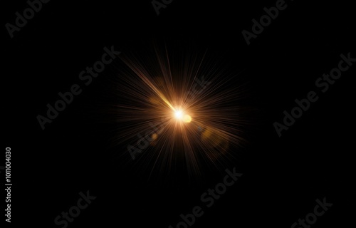 Wallpaper Mural A bright light, radiating from the center, shines through the darkness, casting long, thin rays. Torontodigital.ca