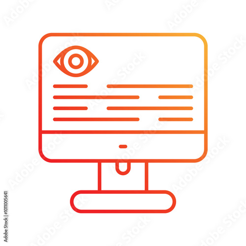 eye test gradient icon with white background vector stock illustration