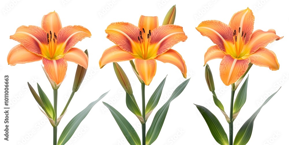 Fototapeta premium orange lily flower on white