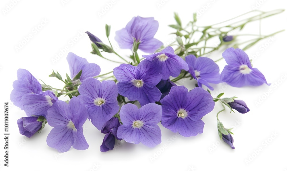 Bright purple Flower Arrangement on White Background, Generative AI Bright purple Flower Arrangement on White Background, Generative AI