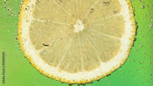 Macro Shot of a Lemon Slice...