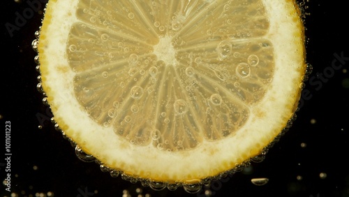 Macro Shot of a Lemon Slice...
