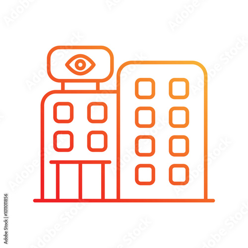 eye hospital gradient icon with white background vector stock illustration