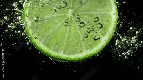 Macro Shot of a Lime Slice ...