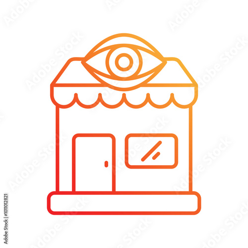 optometrist gradient icon with white background vector stock illustration
