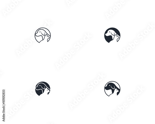 Dog and cat logo design template vector, line of pet logo design suitable for pet shop, store, cafe, business, hotel, veterinary clinic, Domestic animals vector illustration logotype, sign and symbol