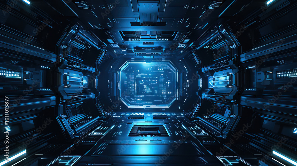 background of code. lights of the tunnel. abstract futuristic tunnel background of code. lights of the tunnel. abstract futuristic tunnel