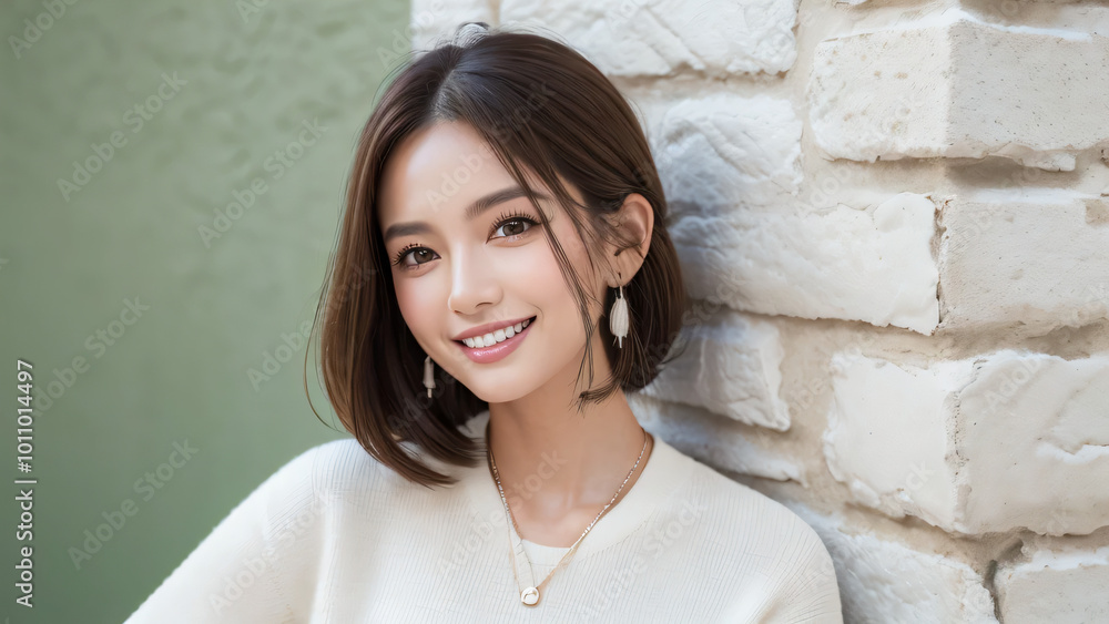 ほほ笑む女性のポートレート