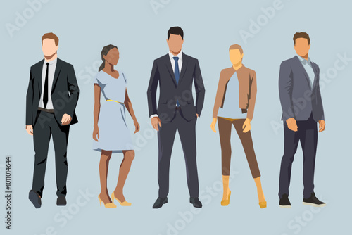 Obraz na płótnie Business people. Group of business men and women, isolated flat design illustration w salonie
