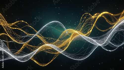 Silver and gold neural connections, good for portrayal of neural networks