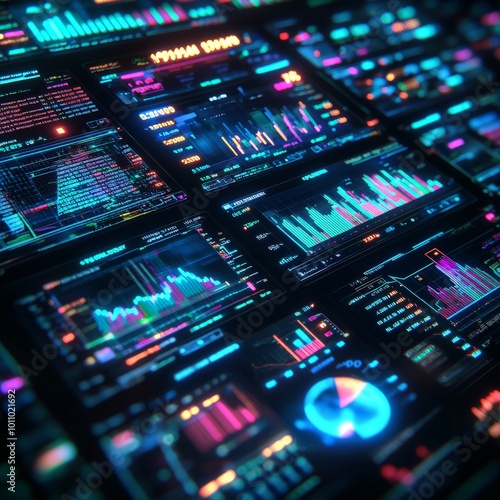 Business Financial Dashboard Displaying Stock Market Data for Analytics and Investment Research