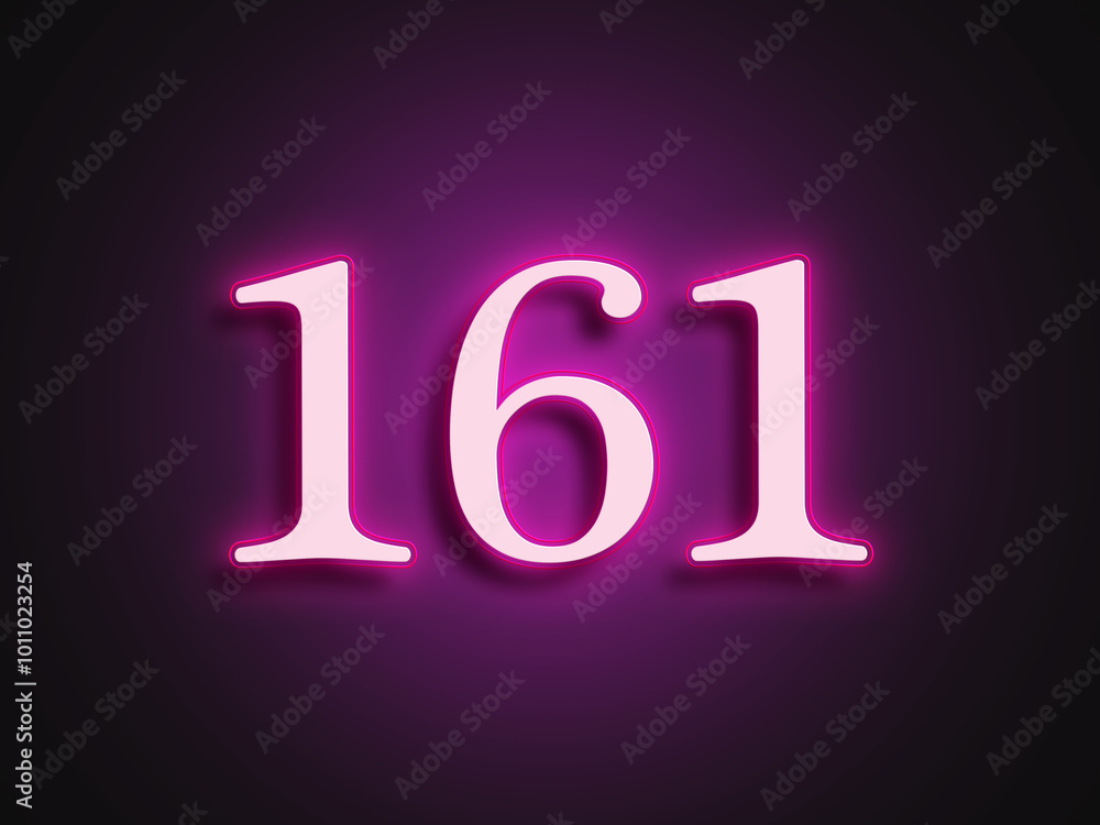Pink glowing Neon light text effect of number 161. Pink glowing Neon light text effect of number 161.