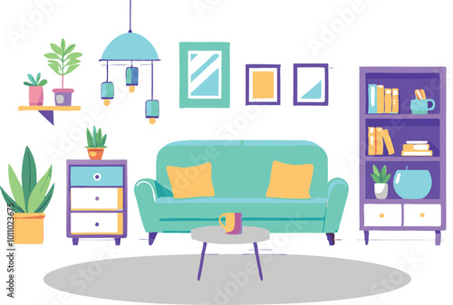 Four Colorful Sofa Designs with Pillows